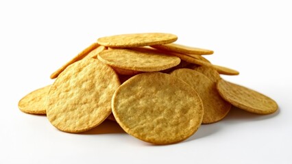 Wall Mural -  A stack of golden crispy crackers