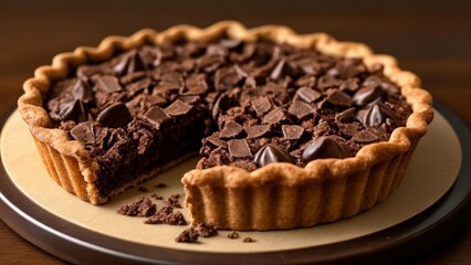 Wall Mural -  Deliciously decadent chocolate pie ready to be savored