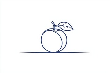 Orange tangerine summer fresh fruit modern illustration in one continuous line