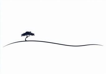 Wall Mural - Modern illustration of a continuous line drawing of a nature tree