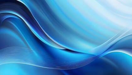 Wall Mural - Vibrant Blue Abstract Background with Flowing Wavy Lines in a Modern Artistic Style