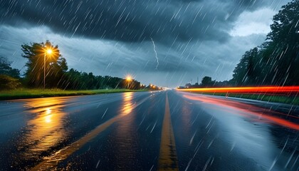 Wall Mural - Dramatic Skies Above an Asphalt Road During Stormy Weather