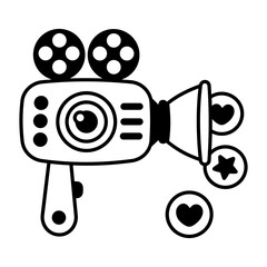 Poster - Video marketing icon in glyph style 