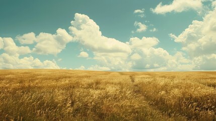 Golden fields under a summer sky.