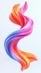 Canvas Print - Abstract colorful swirl against a white backdrop.