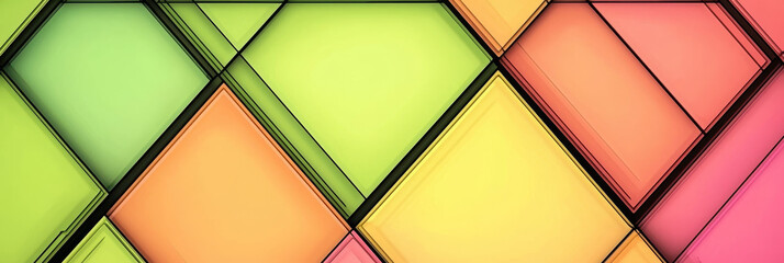 Poster - Abstract geometric background with vibrant colors.