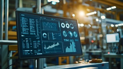 Digital Control Dashboard with Real-Time Metrics for Factory Optimization