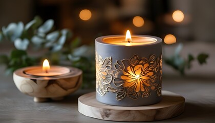 Wall Mural - Serene escape with decorative aroma candles for ultimate relaxation