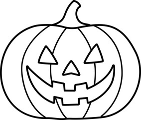 Sticker - Halloween pumpkin outline vector.
Jack o lantern pumpkin for Halloween outline.