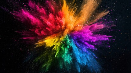 Wall Mural - Rainbow powder explosion