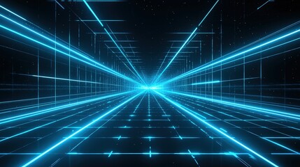 Poster - Abstract blue grid lines