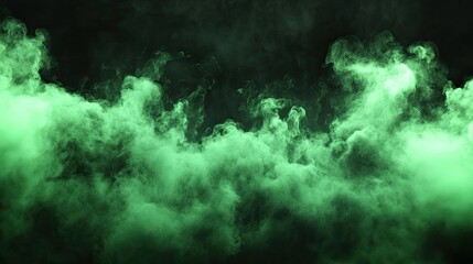 Realistic green gas clouds with toxic fog and mystical Halloween glows, creating a mysterious and atmospheric effect.