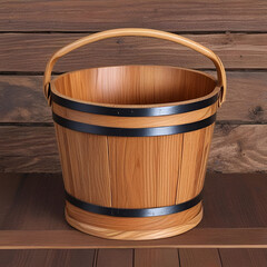 Poster - wooden bucket with handle