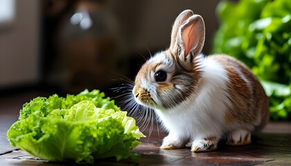 Hand Feeding Lettuce to Domestic Bunny: Essentials of Pet Nutrition