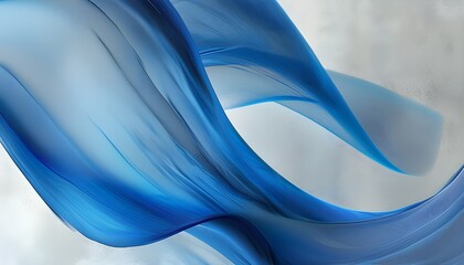 Elegant flowing blue waves of textured fabric creating an abstract backdrop