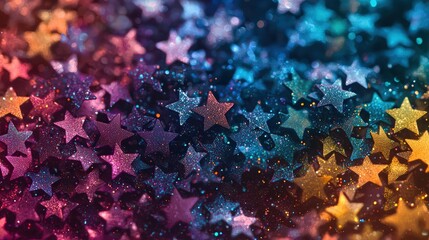 Wall Mural - Sparkling star confetti