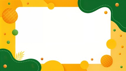 Border Frame in Green and Yellow in Minimalist Style for Elegant Displays