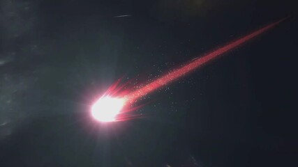 Wall Mural - a comet moving faster in outer space.
