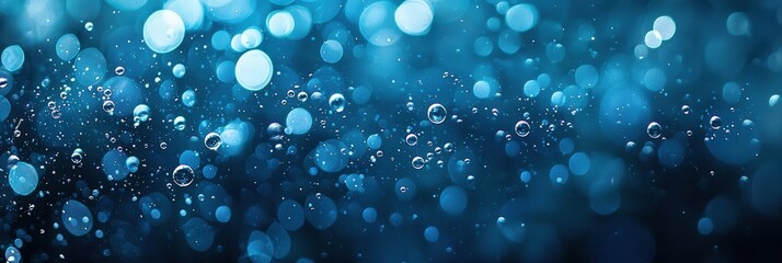 Blue bokeh lights abstract