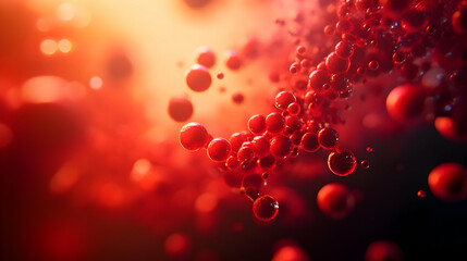 Wall Mural - red blood cells flowing through vein