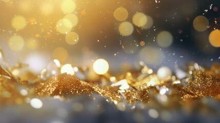 Poster - Golden Glitter and Lights Festive Background