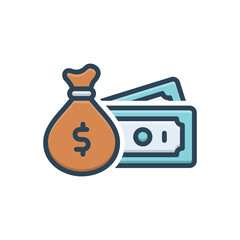 Poster - Color illustration icon for wealth