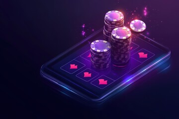 Banner for online casino Texas club poker poker Las Vegas gambling industry Banner for App mobile desktop tablet Casino market developers concept virtual casino poker online