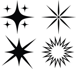 WebSparkle vector icons set. Shine symbol illustration. star sign collection.