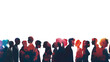 © Sunanta - Diverse Group of Men and Women Standing in Silhouette, Representing Different Cultures