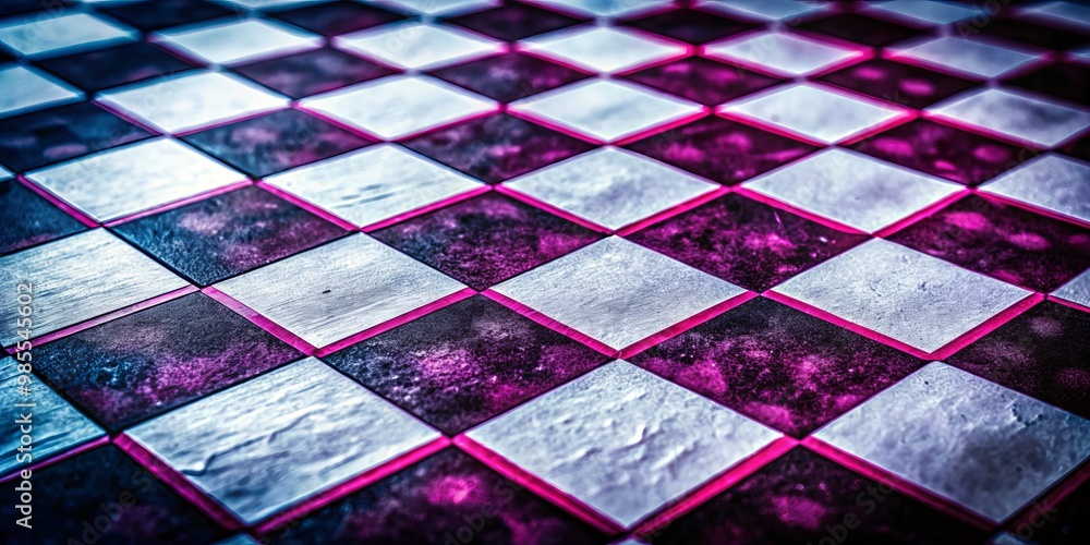 Craft a refined checkerboard pattern in monochrome tones, enhancing ...