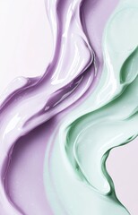 Wall Mural - Purple & green paint swirls