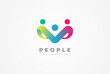 © Jerry - People logo design, Community human Logo with gradient color, people logo design template design element, vector illustration