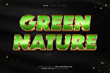 Sticker - Luxury Green Nature Gold Granite 3D Text Effect