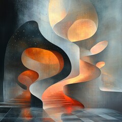 Wall Mural - Abstract Stairway