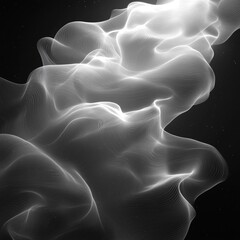 Poster - Abstract White Flow