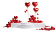 © akk png - balloons display empty presentation stage lium shaped art floating podium product valentine ai generate s background white scene olated red 3d decorations illustration february 14 surprise present