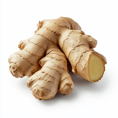 Wall Mural - Fresh ginger isolated on a white background.