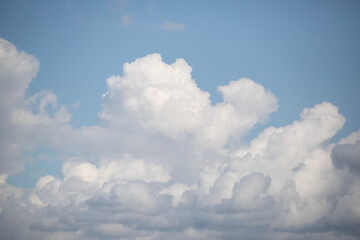 White clouds on blue sky, cloudy sky background.