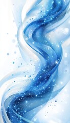 Canvas Print - abstract white and blue design with swirling patterns and sparkling effects for modern backgrounds