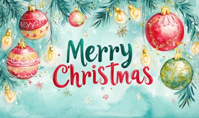 Wall Mural - Merry Christmas is written on the background of the image