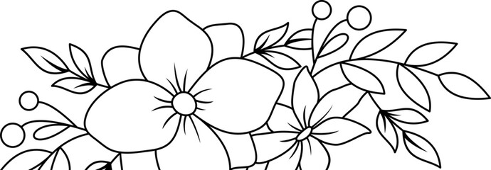 Wall Mural - Decorative Floral Border Line Art