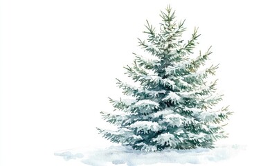 Wall Mural - A snow covered pine tree stands tall in the snow