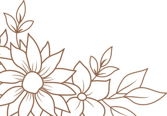 Wall Mural - Floral Corner Line Art