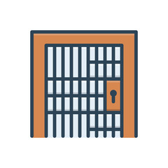 Wall Mural - Color illustration icon for jail