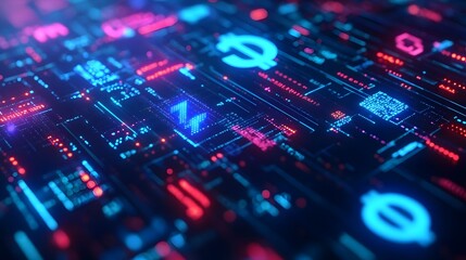 Digital data visualization, abstract background
