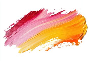 Wall Mural - A vibrant paint stroke blending warm colors like pink, orange, and yellow.