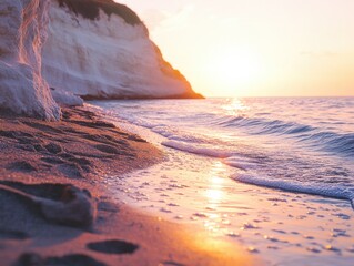 Poster - Sunset over ocean on beach