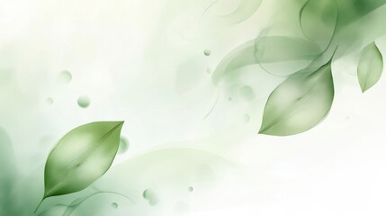 Wall Mural - Gentle green watercolor background with soft, overlapping washes of color, creating a tranquil, organic feel.