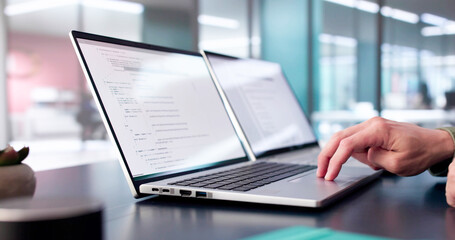 Wall Mural - coder using computer at desk