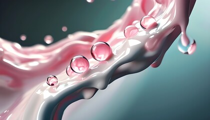 Revitalizing and Protecting Cream Dripping on Skin in a Captivating 3D Illustration